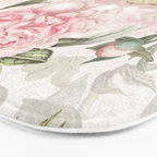 Vintage & Shabby Chic - Antique Pink Peony Flowers Garden Bath Mat Gallery Image 3