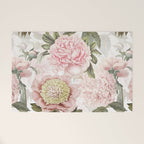 Vintage & Shabby Chic - Antique Pink Peony Flowers Garden Welcome Mat Gallery Image 1