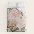 Vintage & Shabby Chic - Antique Pink Peony Flowers Garden Comforter Gallery Image 6