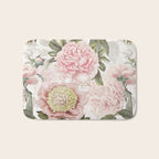 Vintage & Shabby Chic - Antique Pink Peony Flowers Garden Bath Mat Gallery Image 1