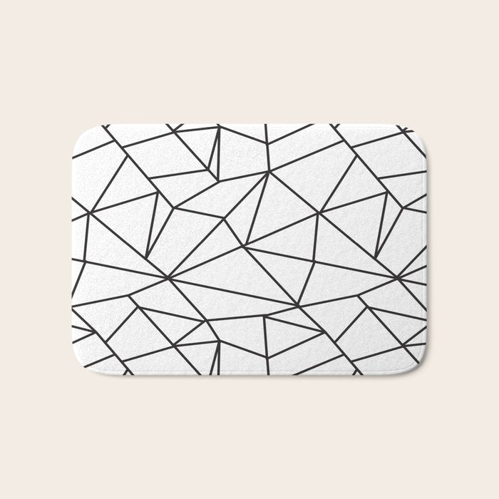 Geometrical modern black abstract wondrous pattern Bath Mat Gallery Image 1