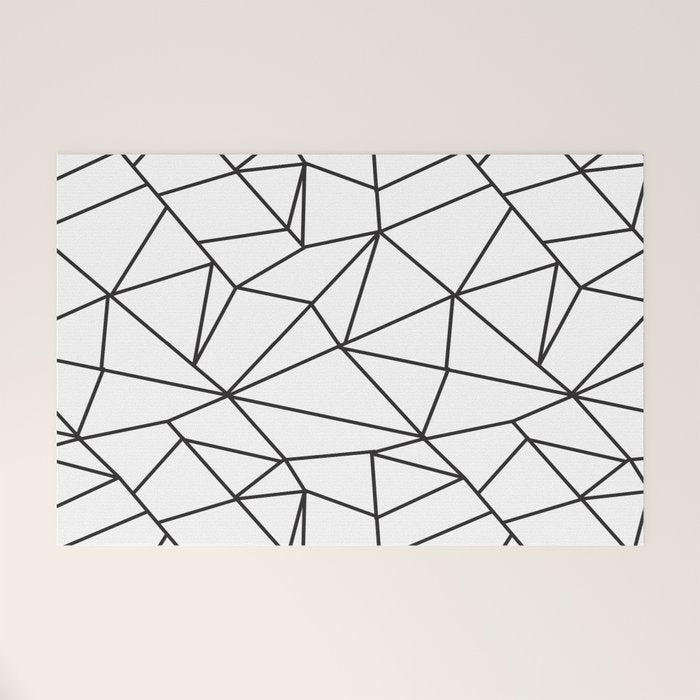 Geometrical modern black abstract wondrous pattern Welcome Mat Gallery Image 1