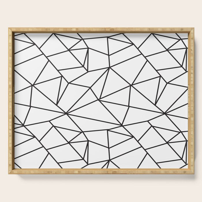 Geometrical modern black abstract wondrous pattern Serving Tray Gallery Image 1