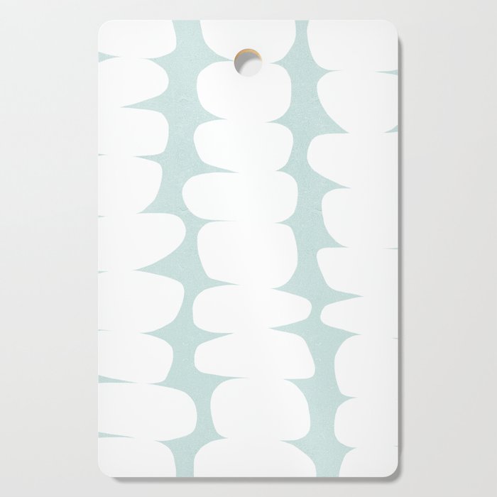 Serenity Abstract Pebbles White on Pastel Blue Sky Cutting Board Gallery Image 1