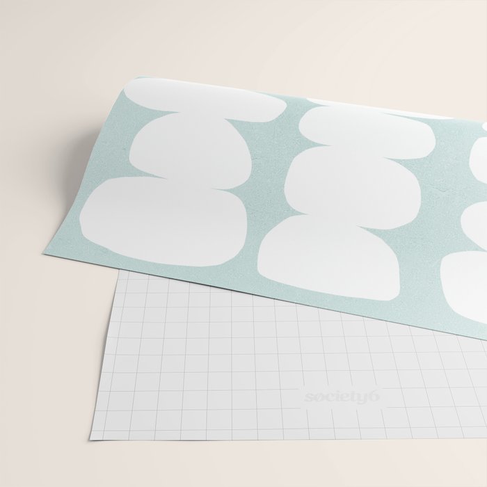 Serenity Abstract Pebbles White on Pastel Blue Sky Wrapping Paper Gallery Image 2