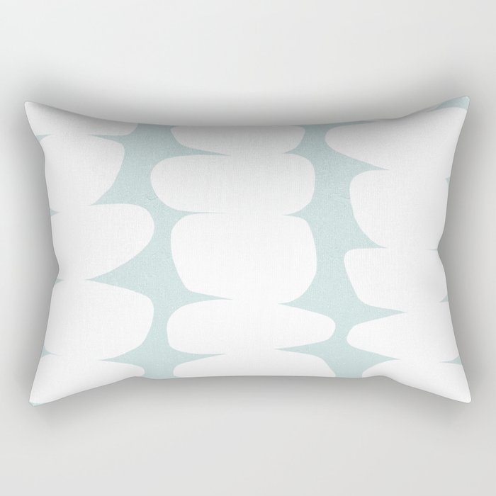 Serenity Abstract Pebbles White on Pastel Blue Sky Rectangular Pillow Gallery Image 2