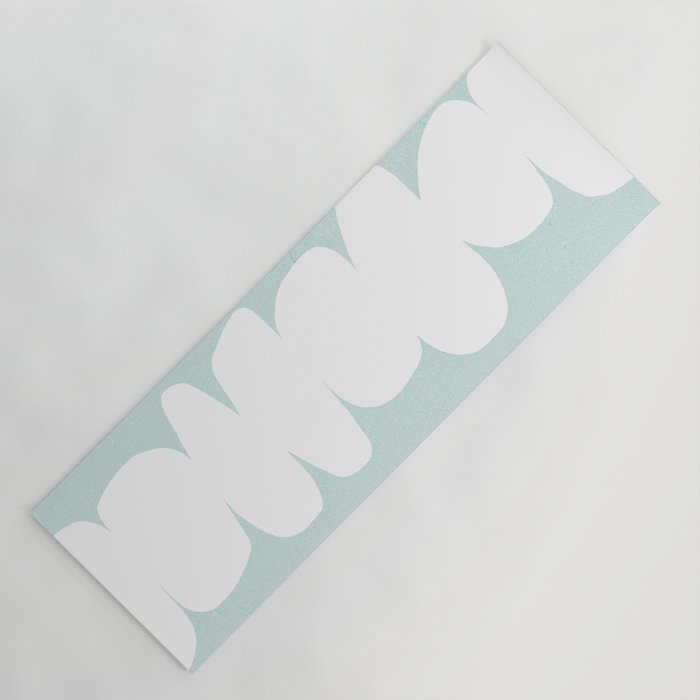 Serenity Abstract Pebbles White on Pastel Blue Sky Yoga Mat Gallery Image 1