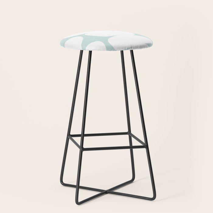Serenity Abstract Pebbles White on Pastel Blue Sky Stool Gallery Image 1