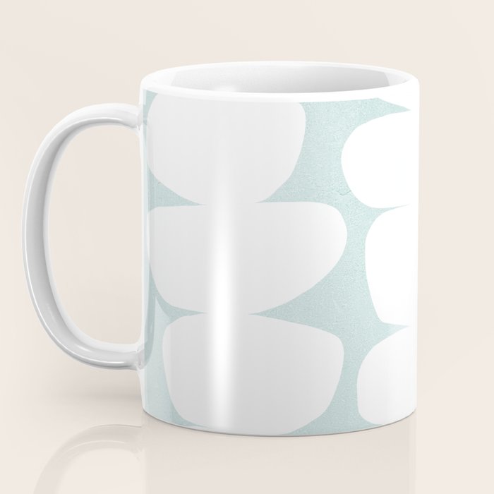 Serenity Abstract Pebbles White on Pastel Blue Sky Coffee Mug Gallery Image 3