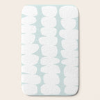 Serenity Abstract Pebbles White on Pastel Blue Sky Bath Mat Gallery Image 2