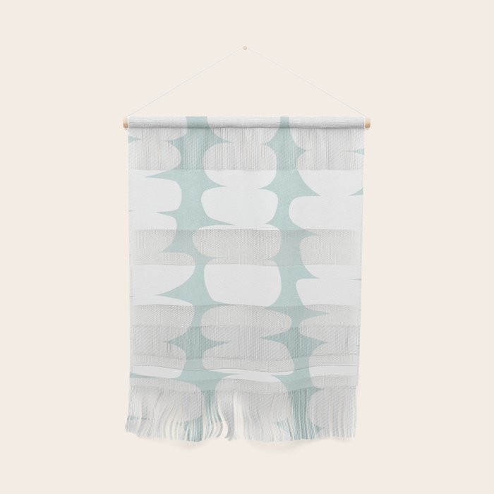 Serenity Abstract Pebbles White on Pastel Blue Sky Wall Hanging Gallery Image 1