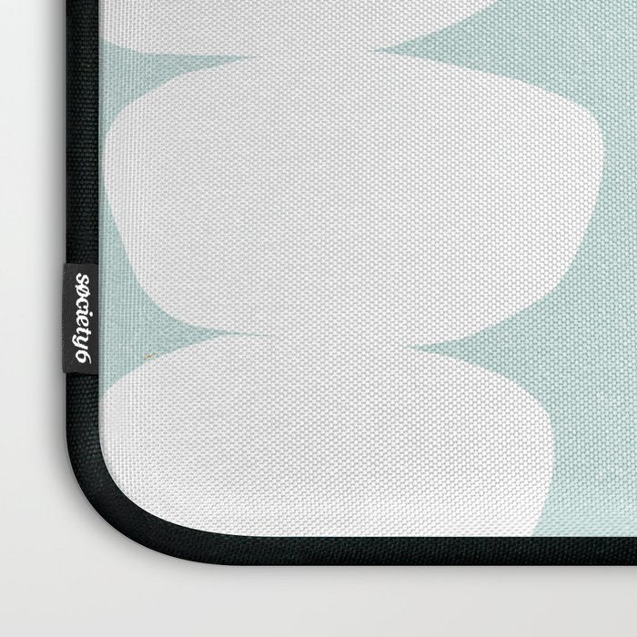Serenity Abstract Pebbles White on Pastel Blue Sky Laptop Sleeve Gallery Image 3