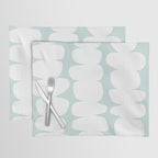 Serenity Abstract Pebbles White on Pastel Blue Sky Placemat Gallery Image 1