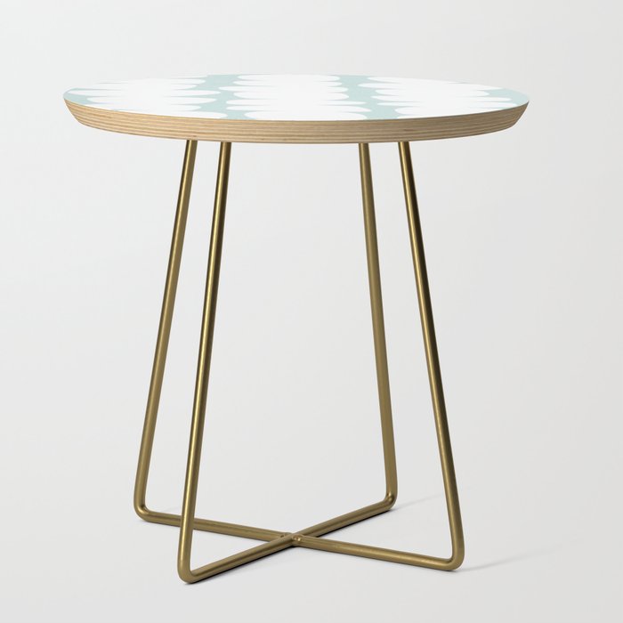 Serenity Abstract Pebbles White on Pastel Blue Sky Side Table Gallery Image 1