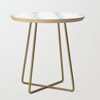 Serenity Abstract Pebbles White on Pastel Blue Sky Side Table Gallery Image 1
