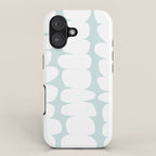 Serenity Abstract Pebbles White on Pastel Blue Sky iPhone Case Gallery Image 1