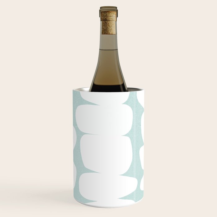Serenity Abstract Pebbles White on Pastel Blue Sky Wine Chiller Gallery Image 1