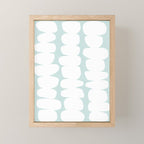 Serenity Abstract Pebbles White on Pastel Blue Sky Mini Art Print Gallery Image 1