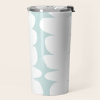 Serenity Abstract Pebbles White on Pastel Blue Sky Travel Mug Gallery Image 2