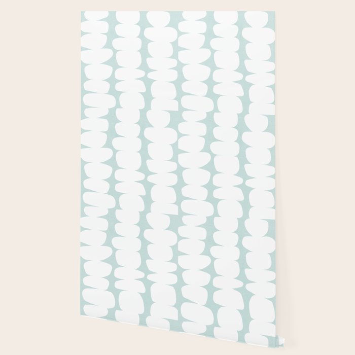 Serenity Abstract Pebbles White on Pastel Blue Sky Wallpaper Gallery Image 2