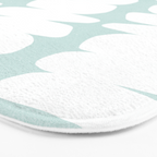 Serenity Abstract Pebbles White on Pastel Blue Sky Bath Mat Gallery Image 3