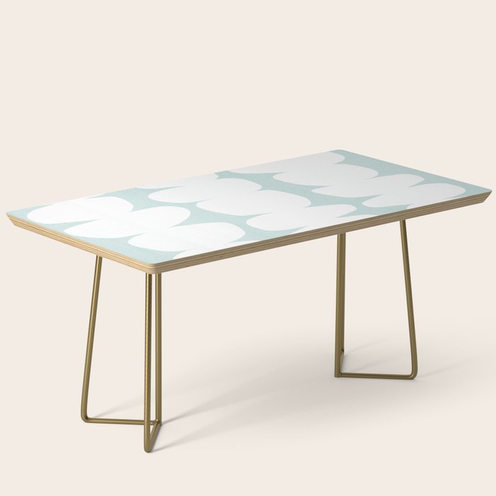 Serenity Abstract Pebbles White on Pastel Blue Sky Coffee Table Gallery Image 2