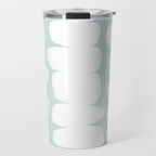Serenity Abstract Pebbles White on Pastel Blue Sky Travel Mug Gallery Image 1