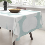 Serenity Abstract Pebbles White on Pastel Blue Sky Tablecloth Gallery Image 3