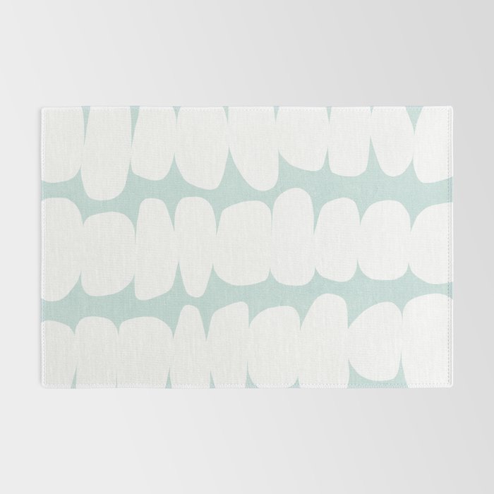 Serenity Abstract Pebbles White on Pastel Blue Sky Rug Gallery Image 2