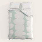 Serenity Abstract Pebbles White on Pastel Blue Sky Duvet Cover Gallery Image 6