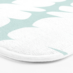 Serenity Abstract Pebbles White on Pastel Blue Sky Bath Mat Gallery Image 3