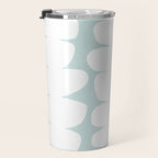Serenity Abstract Pebbles White on Pastel Blue Sky Travel Mug Gallery Image 3