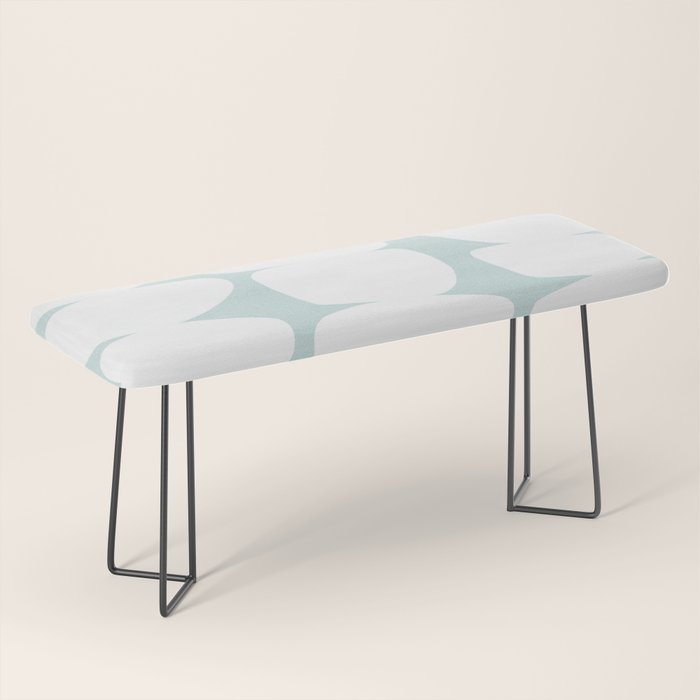 Serenity Abstract Pebbles White on Pastel Blue Sky Bench Gallery Image 1
