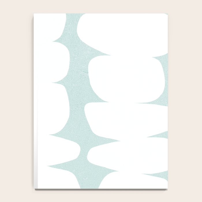 Serenity Abstract Pebbles White on Pastel Blue Sky Notebook Gallery Image 4