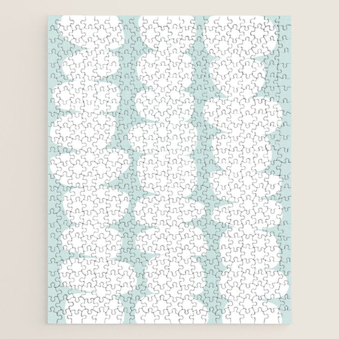 Serenity Abstract Pebbles White on Pastel Blue Sky Jigsaw Puzzle Gallery Image 1