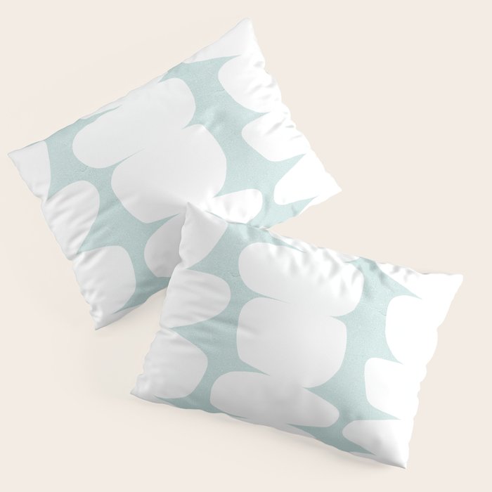 Serenity Abstract Pebbles White on Pastel Blue Sky Pillow Sham Gallery Image 3