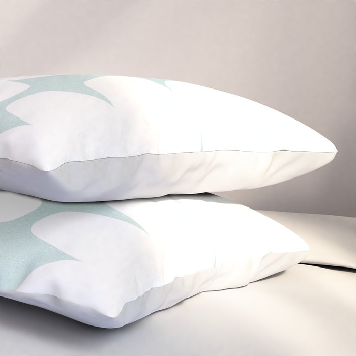 Serenity Abstract Pebbles White on Pastel Blue Sky Pillow Sham Gallery Image 3