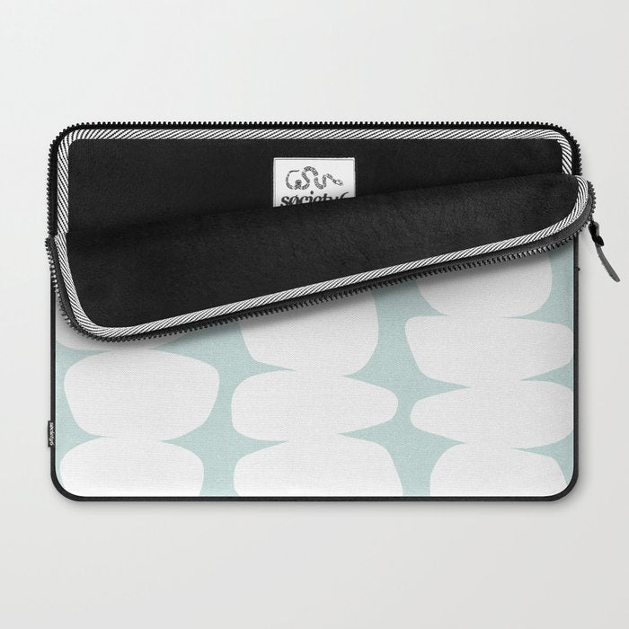 Serenity Abstract Pebbles White on Pastel Blue Sky Laptop Sleeve Gallery Image 2