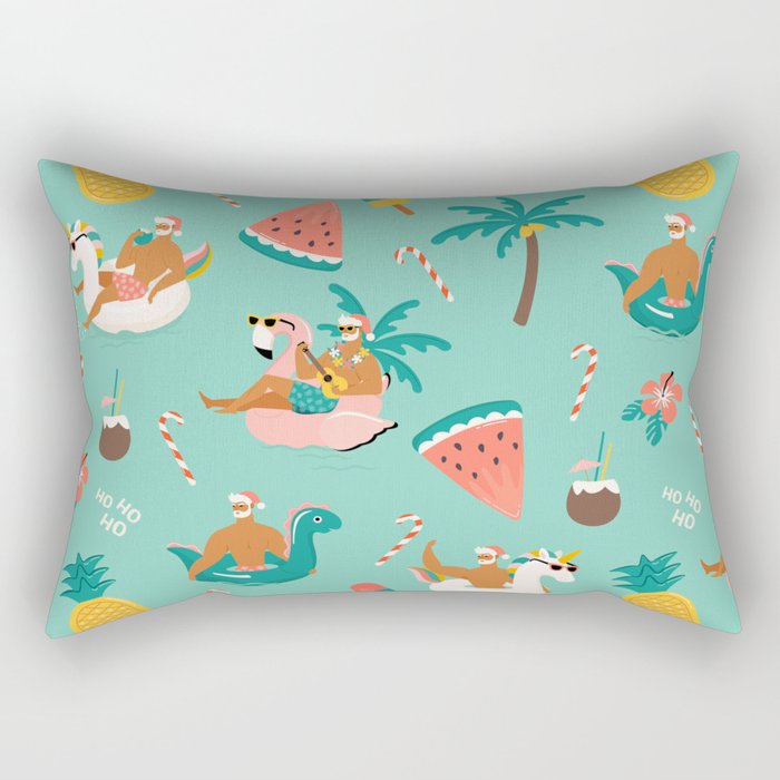 Hot Santa on vacation Rectangular Pillow Gallery Image 1