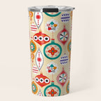 Retro christmas ornaments pattern Travel Mug Gallery Image 1