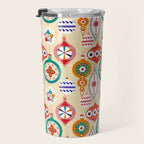 Retro christmas ornaments pattern Travel Mug Gallery Image 3