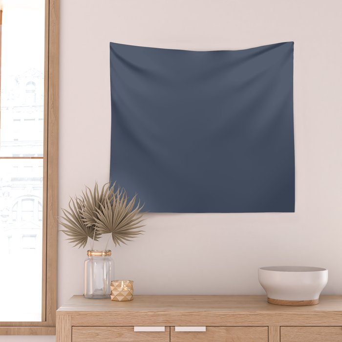 Dark Slate Blue Gray Wall Tapestry Gallery Image 2