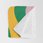 Vibrant Modern Retro Liquid Swirl Abstract Pattern Green Yellow Orange Pink Throw Blanket Gallery Image 3