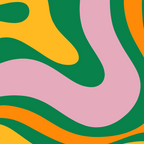 Vibrant Modern Retro Liquid Swirl Abstract Pattern Green Yellow Orange Pink Coffee Mug Gallery Image 2