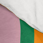 Vibrant Modern Retro Liquid Swirl Abstract Pattern Green Yellow Orange Pink Comforter Gallery Image 4