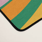 Vibrant Modern Retro Liquid Swirl Abstract Pattern Green Yellow Orange Pink Desk Mat Gallery Image 4