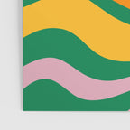Vibrant Modern Retro Liquid Swirl Abstract Pattern Green Yellow Orange Pink Poster Gallery Image 3