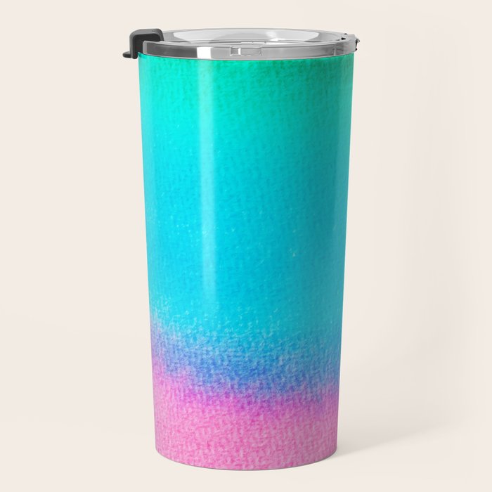 Rainbow, Watercolor Painting Abstract Colorful Fun, Urban Eclectic Contemporary Party Bohemian Travel Mug Gallery Image 3