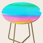 Rainbow, Watercolor Painting Abstract Colorful Fun, Urban Eclectic Contemporary Party Bohemian Side Table Gallery Image 2