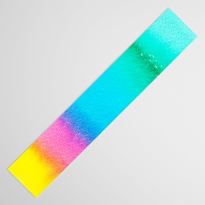 Rainbow, Watercolor Painting Abstract Colorful Fun, Urban Eclectic Contemporary Party Bohemian Table Runner Gallery Image 3